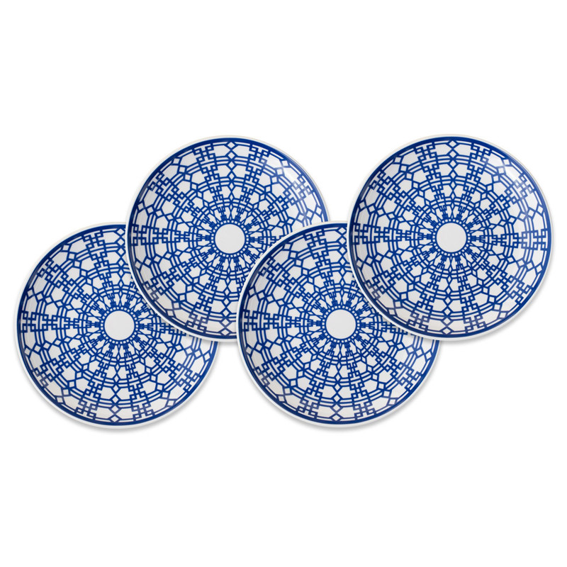 Newport Coastal Blue Porcelain Canape Plate - Set of 4
