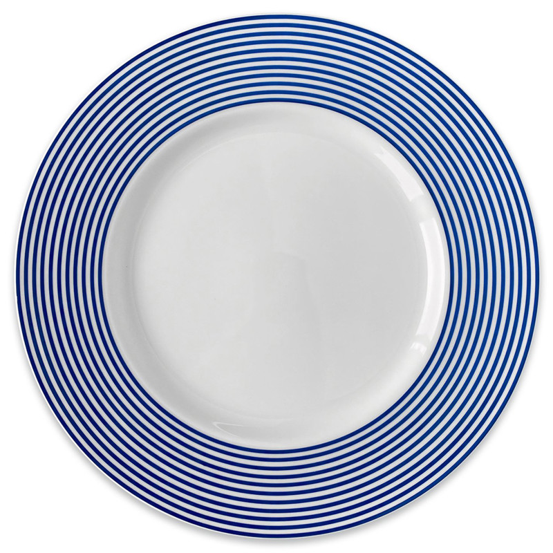 Newport Coastal Blue Striped Porcelain Salad Plate