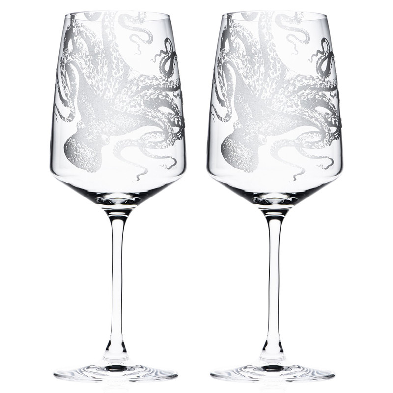 Lucy Coastal Beach Clear Red Wine Glass - Set of 2