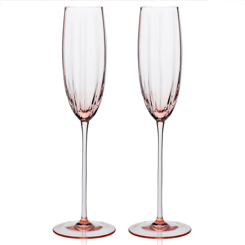 Quinn Modern Classic Rose Flute Glass - Set of 2