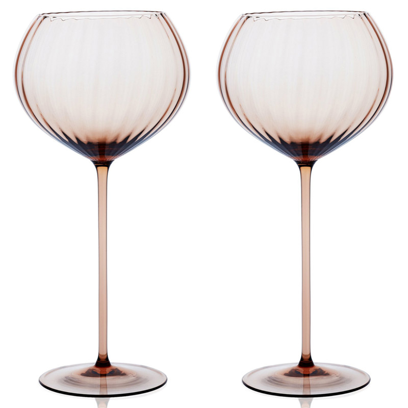 Quinn Modern Classic Amber Red Wine Glass - Set of 2