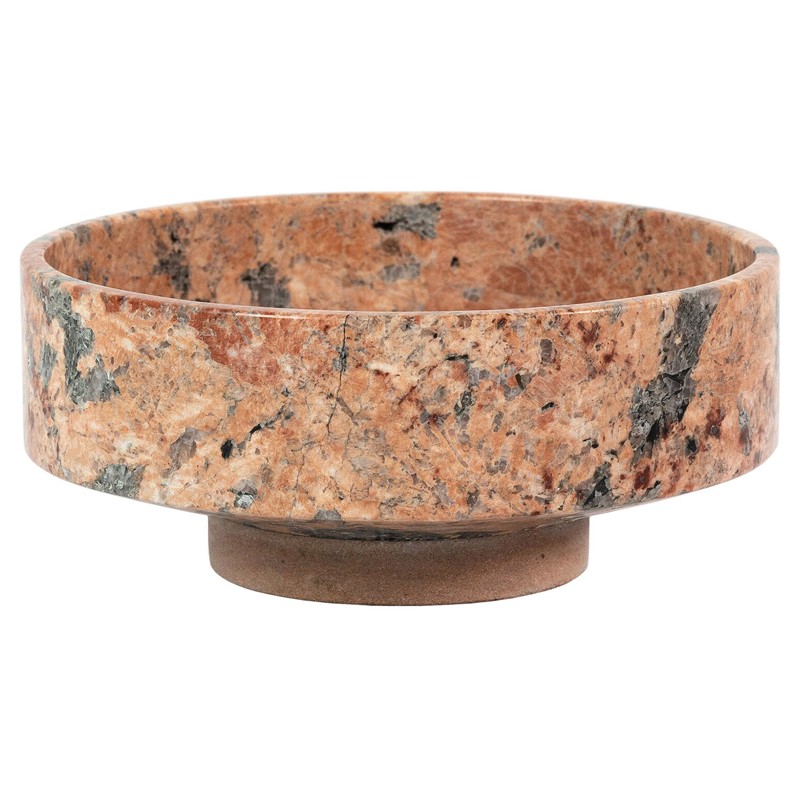 Olivia Rustic Red Marble Round Decorative Bowl