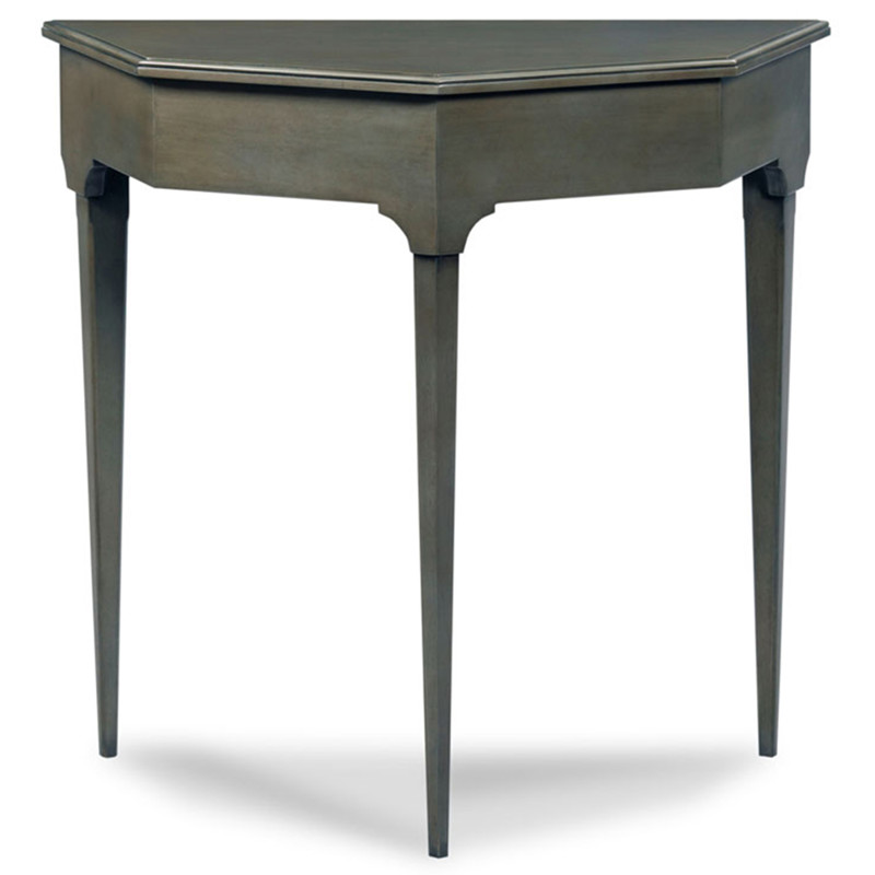 Marseille French Country Charcoal Wood Demilune Console Table