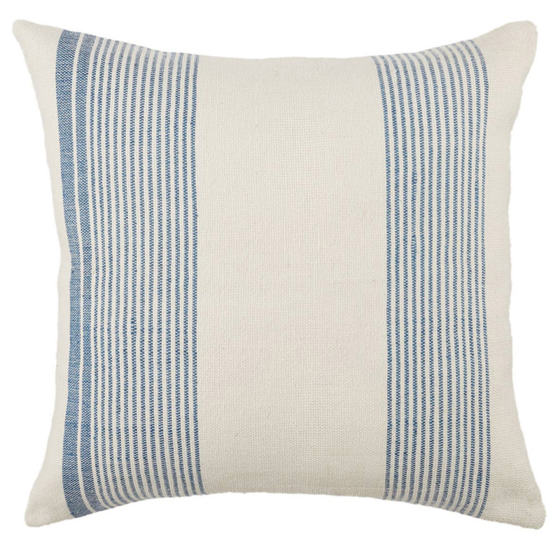 Jedidiah Modern Blue Striped Indoor Outdoor Throw Pillow - 20x20 by Jaipur Living