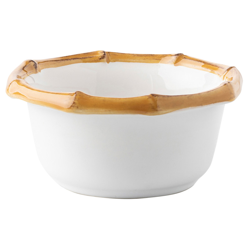 Juliska Bamboo Coastal Beach White Ceramic Ramekin