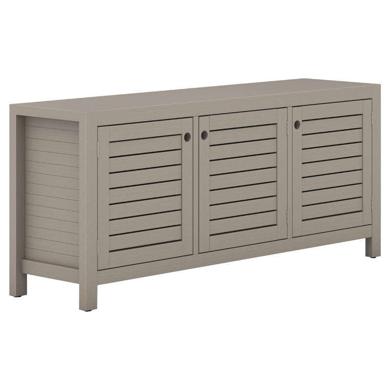 Camille Modern Classic Grey Teak Wood Outdoor Sideboard