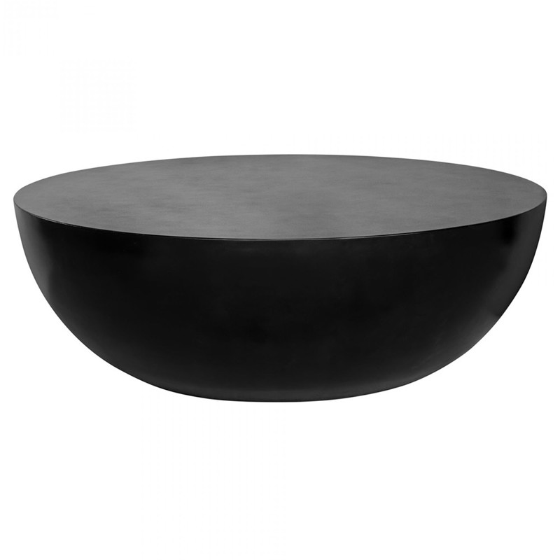 Jason Industrial Loft Black Concrete Drum Outdoor Coffee Table