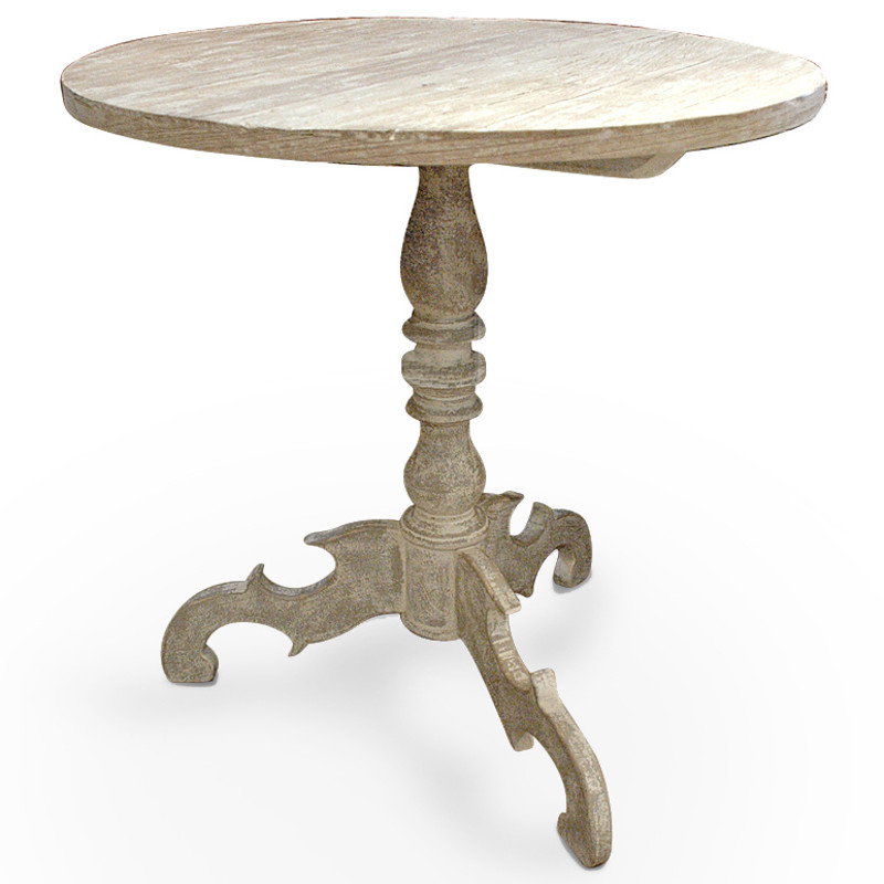 Mireille Updated Traditional Distressed White Reclaimed Pine Side End Table