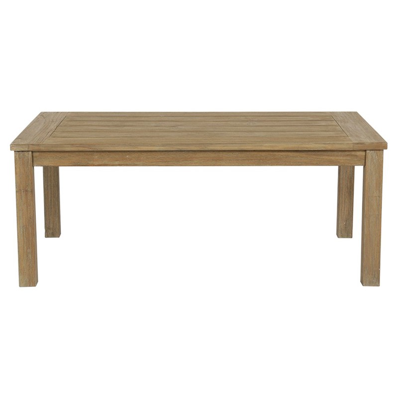 Amina Coastal Natural Teak Wood Rectangular Outdoor Coffee Table