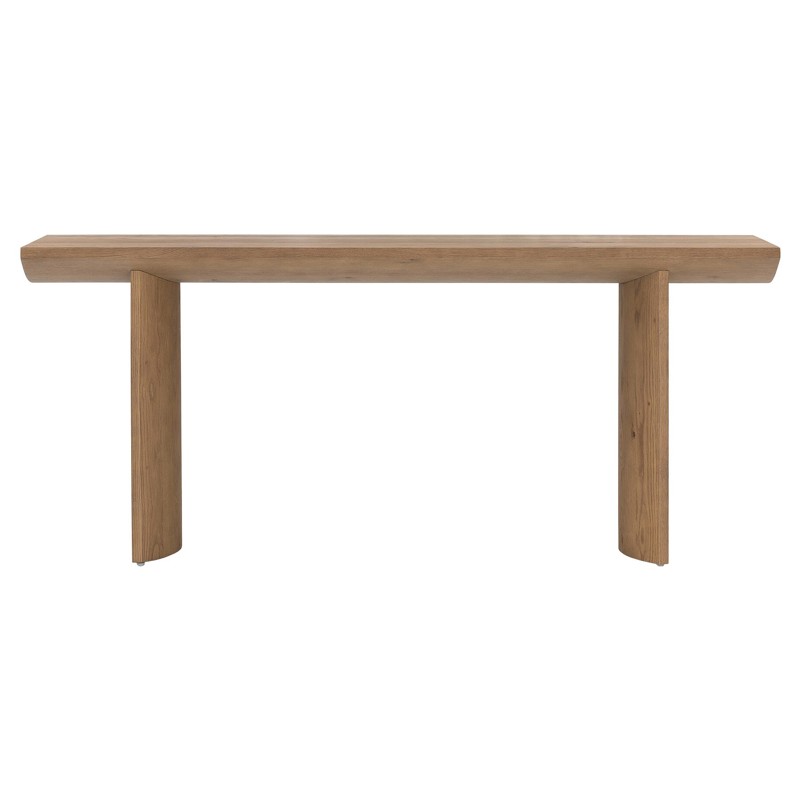 Matthew Modern Classic Brown Oak Wood Rectangular Console Table