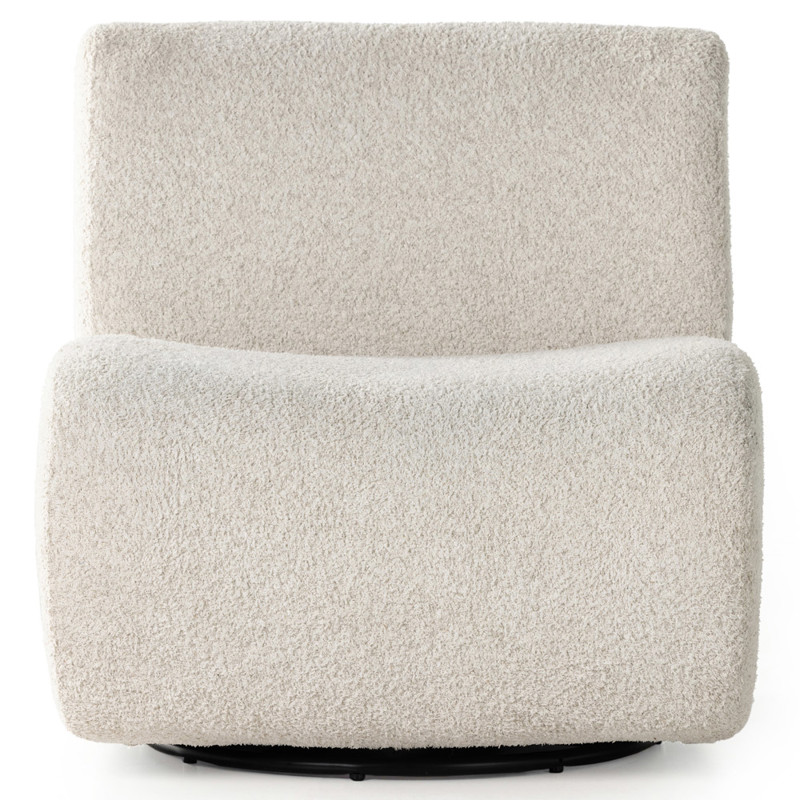 Schneider Modern Classic White Performance Boucle Swivel Chair