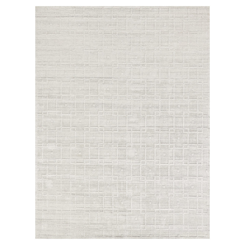 Textured Solid Rugs Aurora Modern White Wool Textured Solid Rug - 12'x15'
