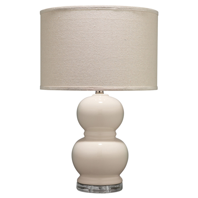 Dwayne French Country Cream Glass Bedside Table Lamp