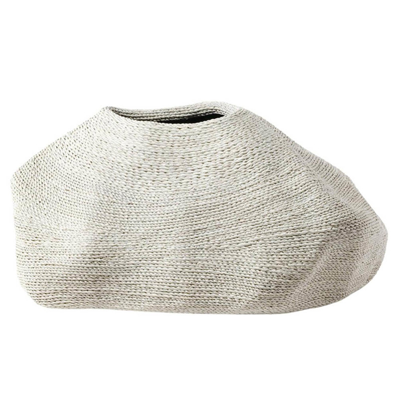 Palecek Jaden Coastal Beach White Wash Hand Woven Rope Decorative Vase - Small