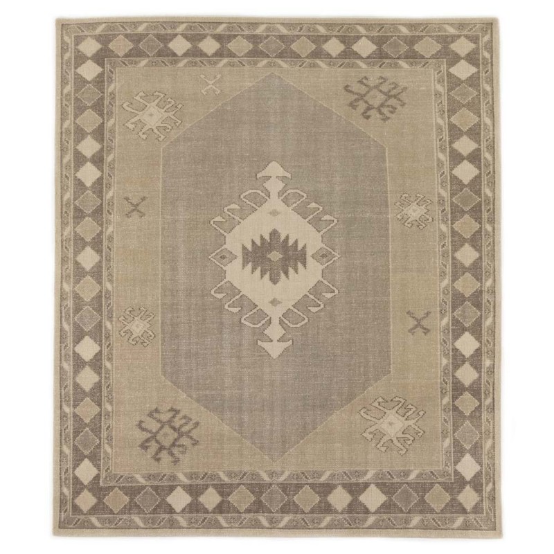Radko Global Bazaar Brown Cotton Patterned Hand Knotted Rug - 8'x10'