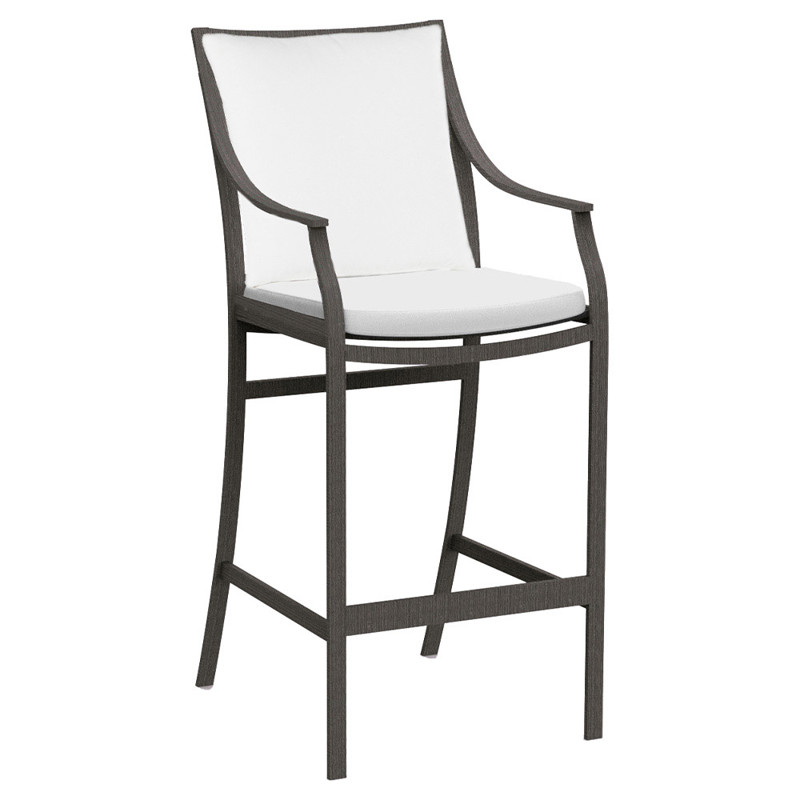 Monaco French Slate Grey Aluminum Outdoor Bar Stool