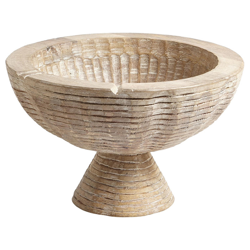 Aurora Grey Blonde Mango Wood Decorative Footed Bowl