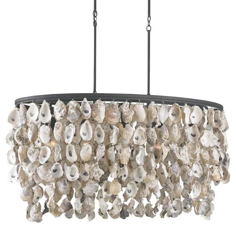 Sagg Coastal Beach Oyster Shell Wrought Iron Island Light