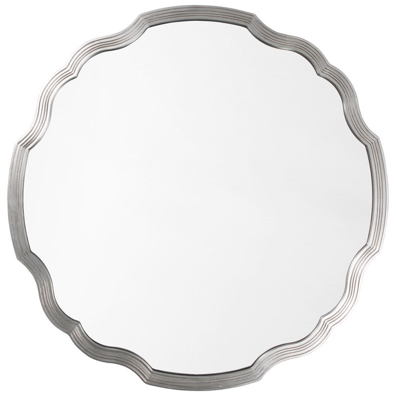 Joy Modern Classic Silver Leaf Wavy Round Wall Mirror - 40D