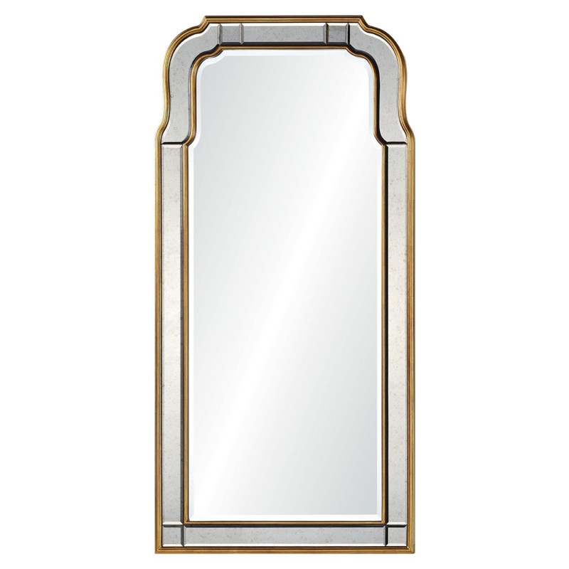 Holiday Hollywood Regency Antique Gold Leaf Frame Arch Wall Mirror