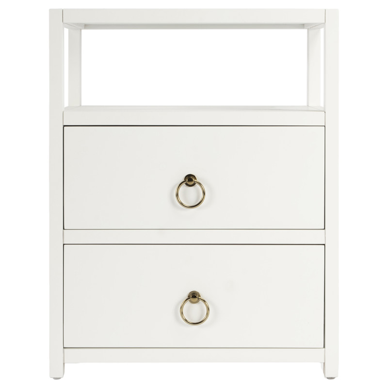 Allura Modern Classic White Wood Nightstand