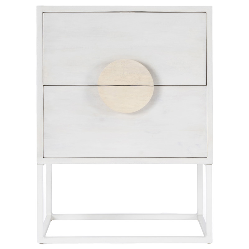 Cilla Modern Classic Off White Mango Wood Nightstand