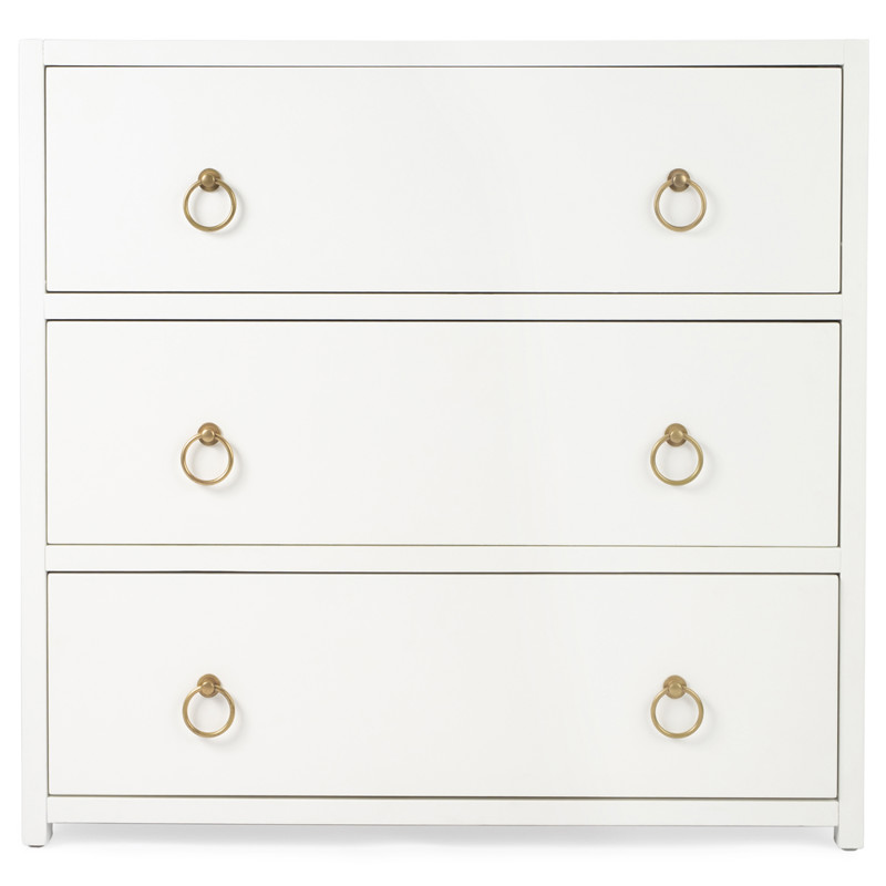 Allura Modern Classic White Wood Chest Dresser