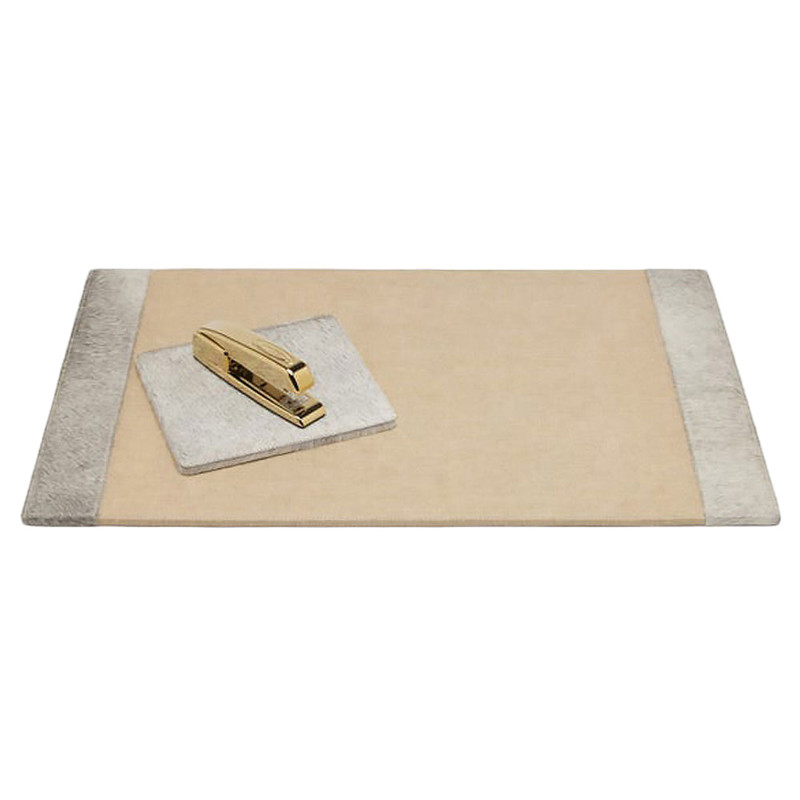 Pigeon and Poodle Hyde Rustic Lodge Grey Hair On Hide Desk Blotter Mouse Pad Set