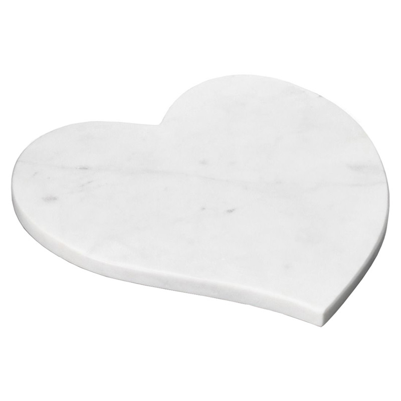Simon Pearce Modern Classic White Marble Heart Cheese Board
