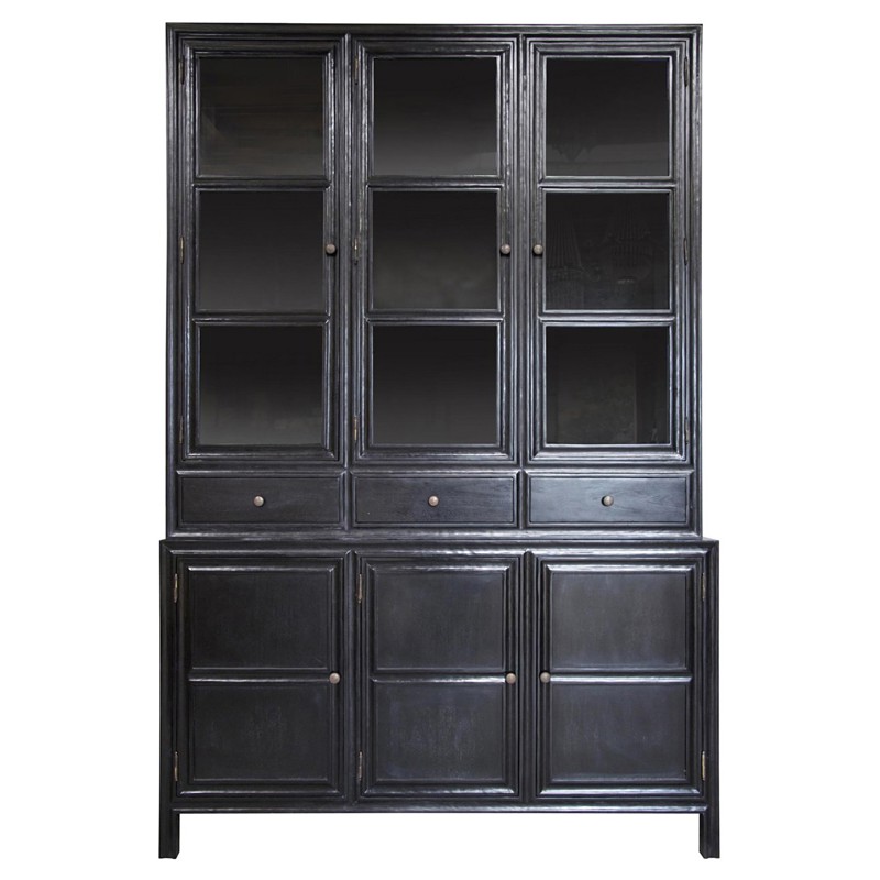 Caelor Updated Traditional Hand Rubbed Black Hutch