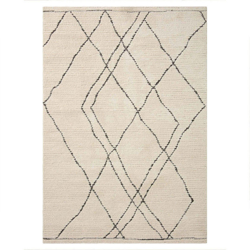 Vaela Modern Classic Cream Diamond Patterned Rug - 4'x6'