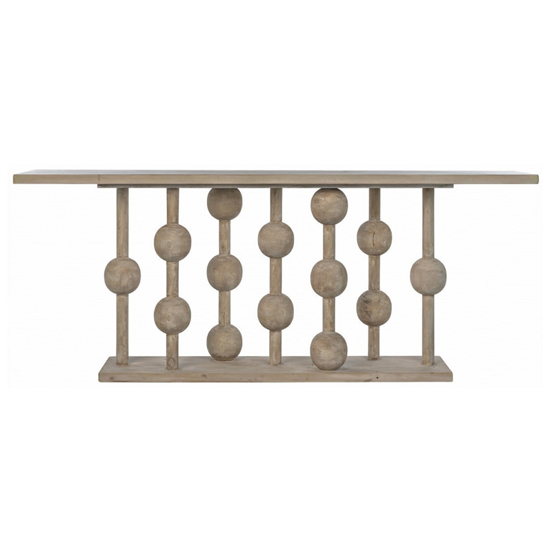 Abacus Modern Classic Grey Washed Reclaimed Wood Abacus Console Table