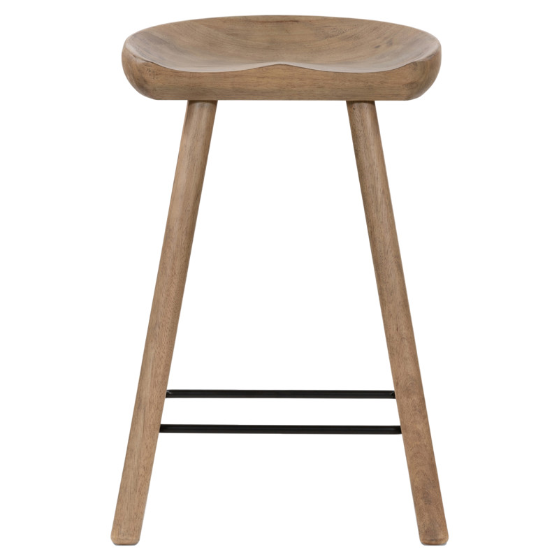 Jimmy Rustic Lodge Natural Matte Solid Wood Counter Stool