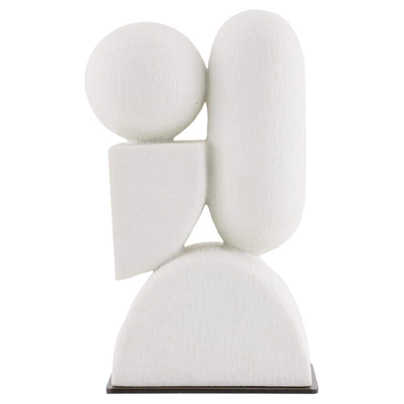 Poza Modern Classic White Riverstone Black Steel Base Sculpture