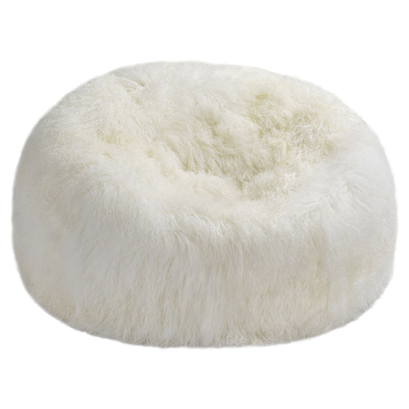Lhasa Modern Tibet Ivory Sheepskin Fur Beanbag