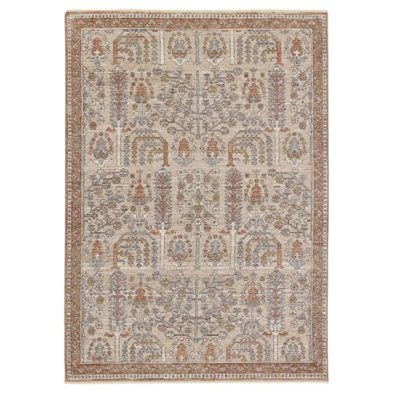 Armani Global Bazaar Slate Grey Floral Patterned Rug - 4'x6'