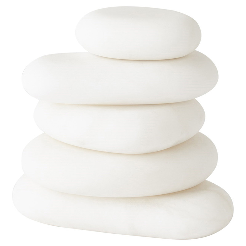 Felicity Modern White Alabaster Rocks - Set of 5