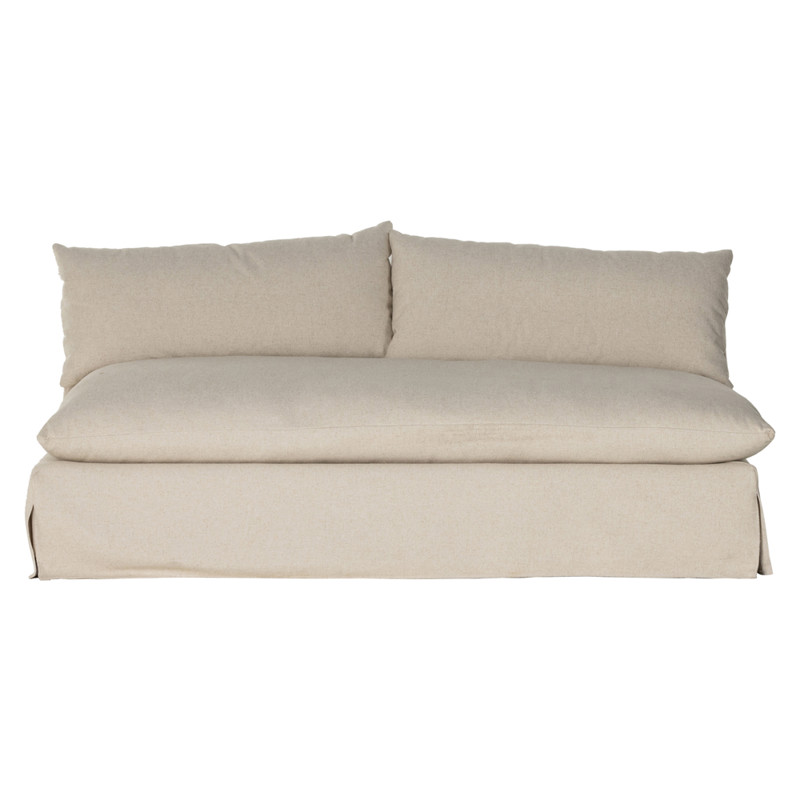 Cee Modern Classic Beige Performance Slipcovered Sofa - Small - 74”