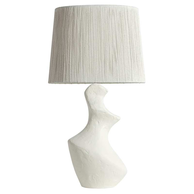 Palecek Kaden Coastal Beach White Stonecast Base Bedside Table Lamp