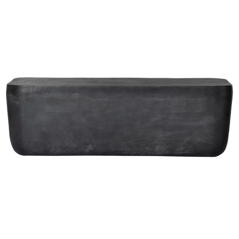 Bailey Industrial Loft Grey Aluminum Rectangular Block Outdoor Coffee Table