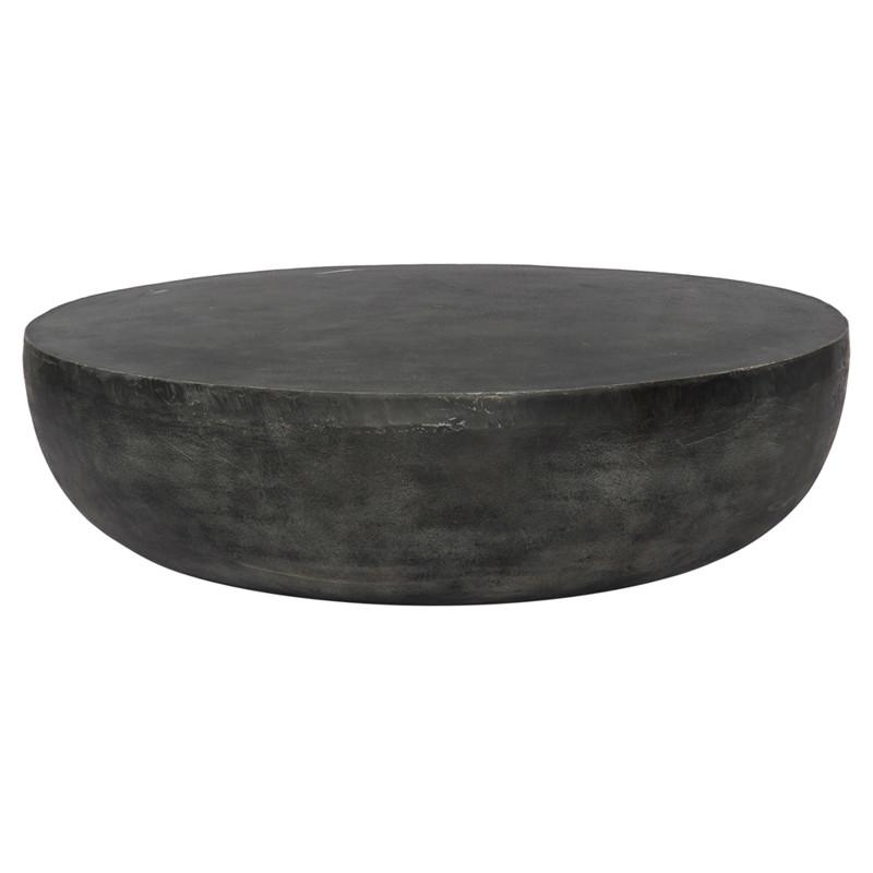 Bailey Industrial Loft Grey Aluminum Drum Outdoor Coffee Table