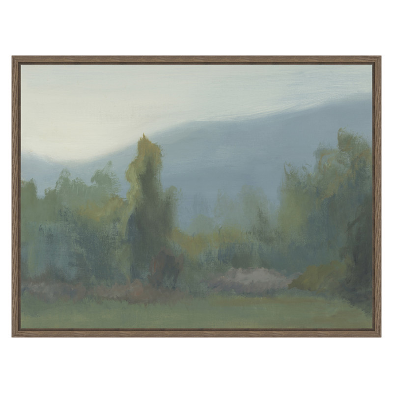 Arbres French Country Green Forest Landscape Brown Frame Painting I - 30x40