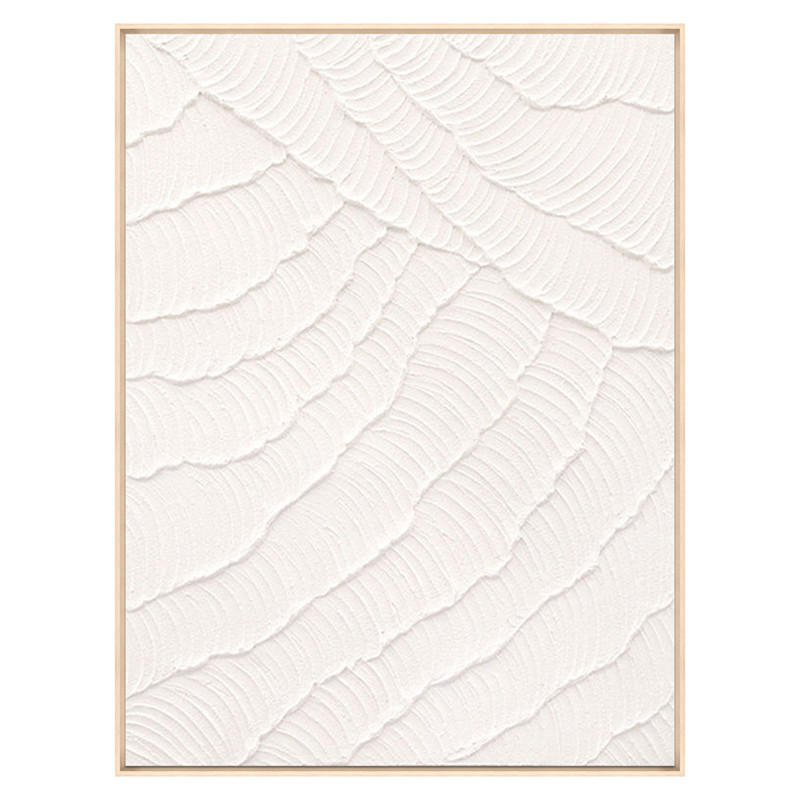 Flora Modern Classic White Abstract Natural Frame Painting I - 40x30
