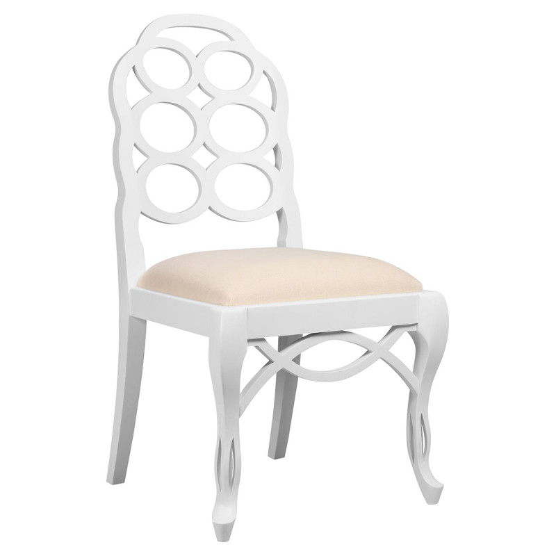 Loop Regency White Lacquer Looped Side Chair