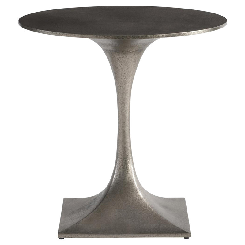 Orwell Industrial Loft Grey Aluminum Round Side Table