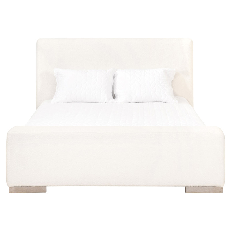 Evren Modern Classic White Boucle Performance Upholstered Bed - Queen