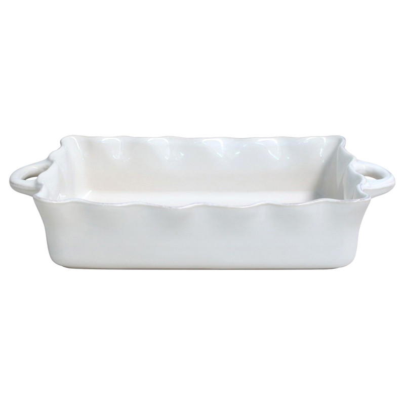 Cook & Host Modern White Stoneware Rectangular Baking Dish