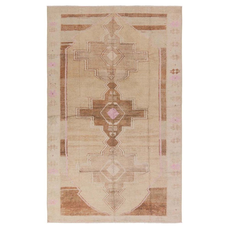 Phoebe Global Bazaar Medallion Tan Pink Patterned Rug - 4'x6'