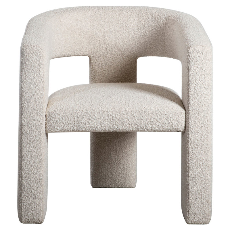 Yelena Modern Classic White Upholstered Boucle Occasional Barrel Chair