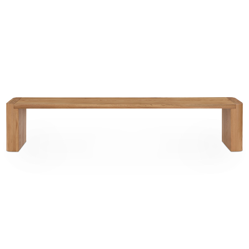 Patton Modern Classic Natural Brown Oak Wood Dining Bench - Large